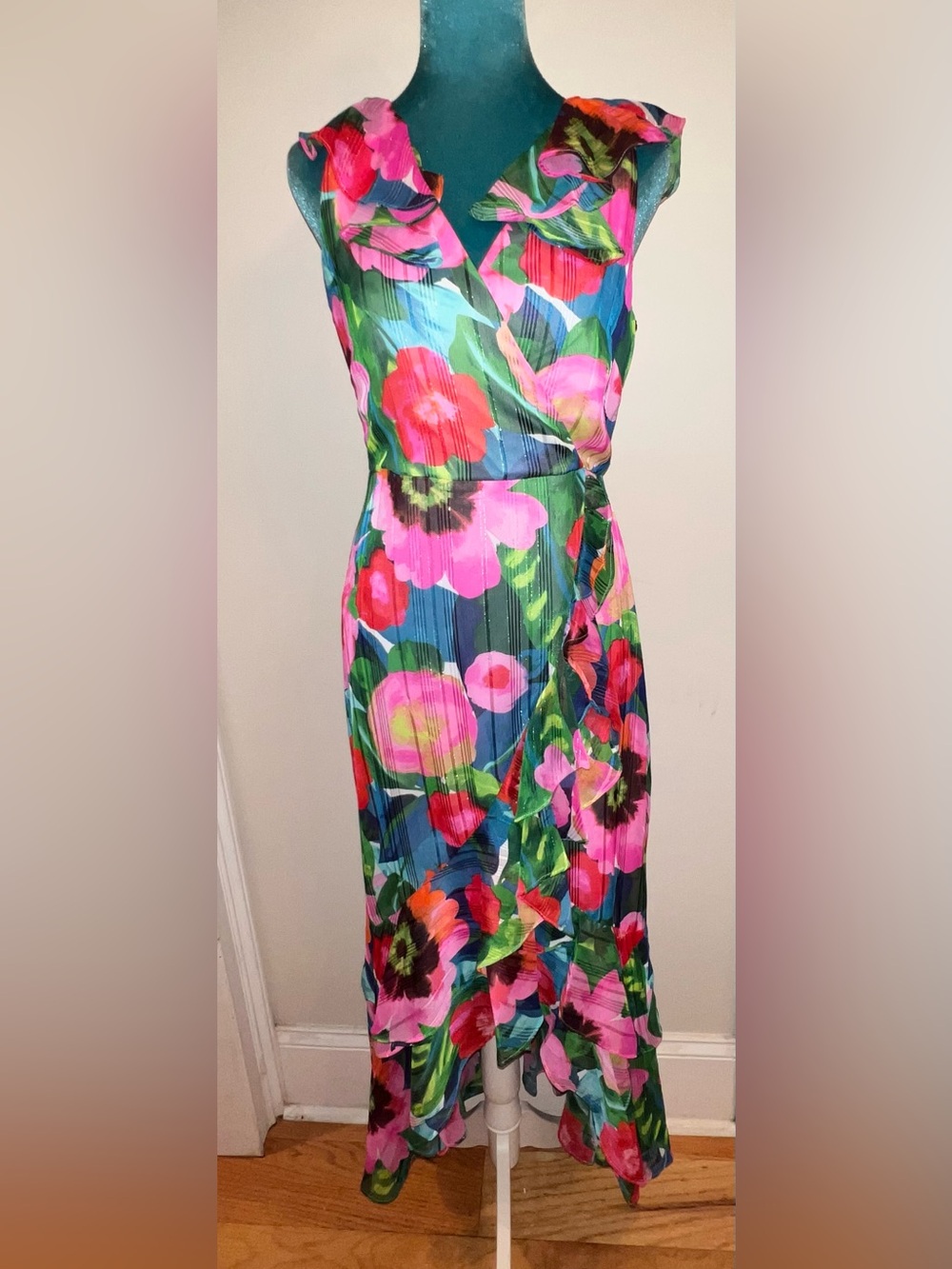 Kensie Chiffon Ruffle Maxi Dress. NWT.  Size: 2. Asking: $98,
